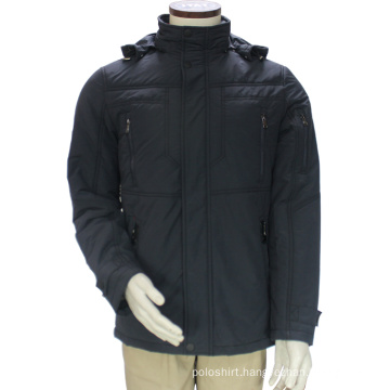 Men Custom Fitness Style Stand Collar Hooded Winter Jacket